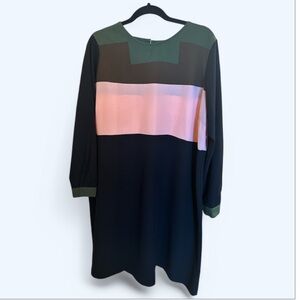 Plus Size Eloquii Colorblock Dress with Pink and Green Accents